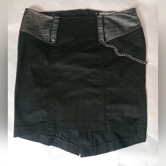 Lip Service Dresses & Skirts - Vintage lip service denim pencil skirt with cracked and peeling vinyl tr…